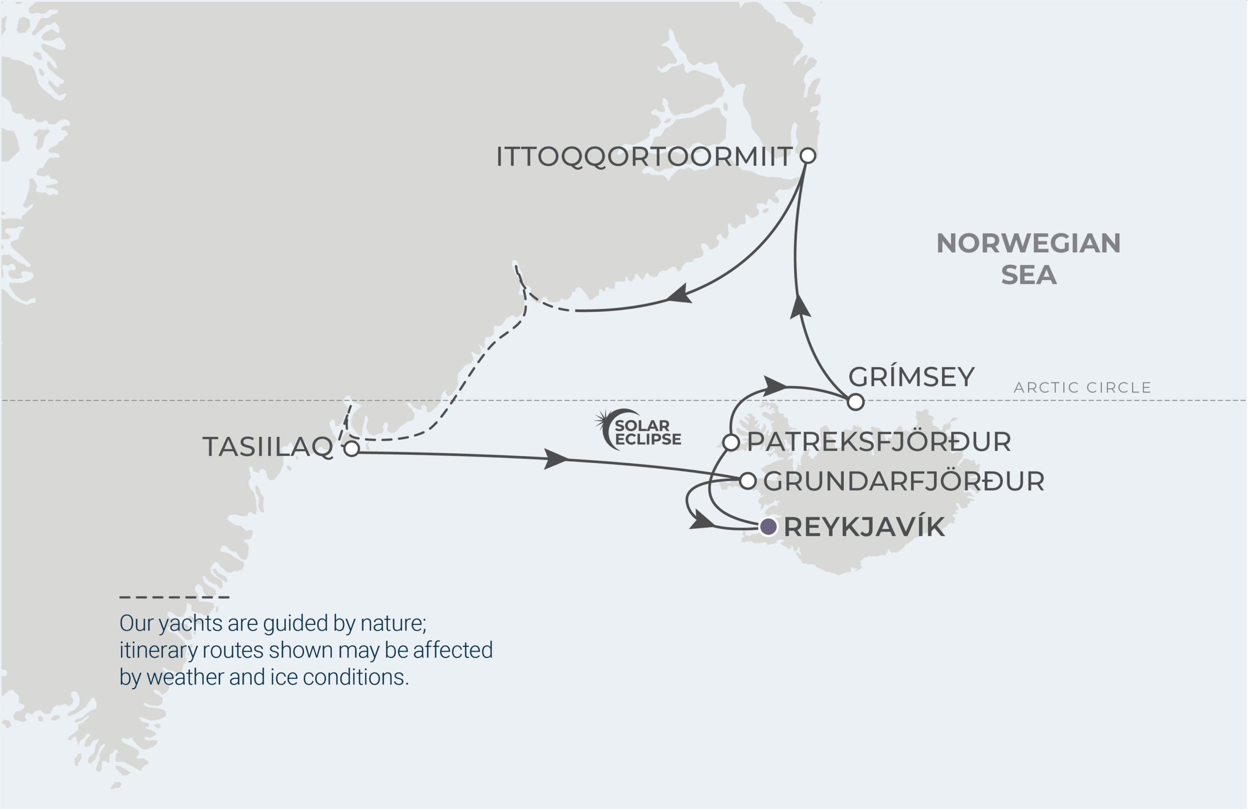 Reykjavik Roundtrip Itinerary Map