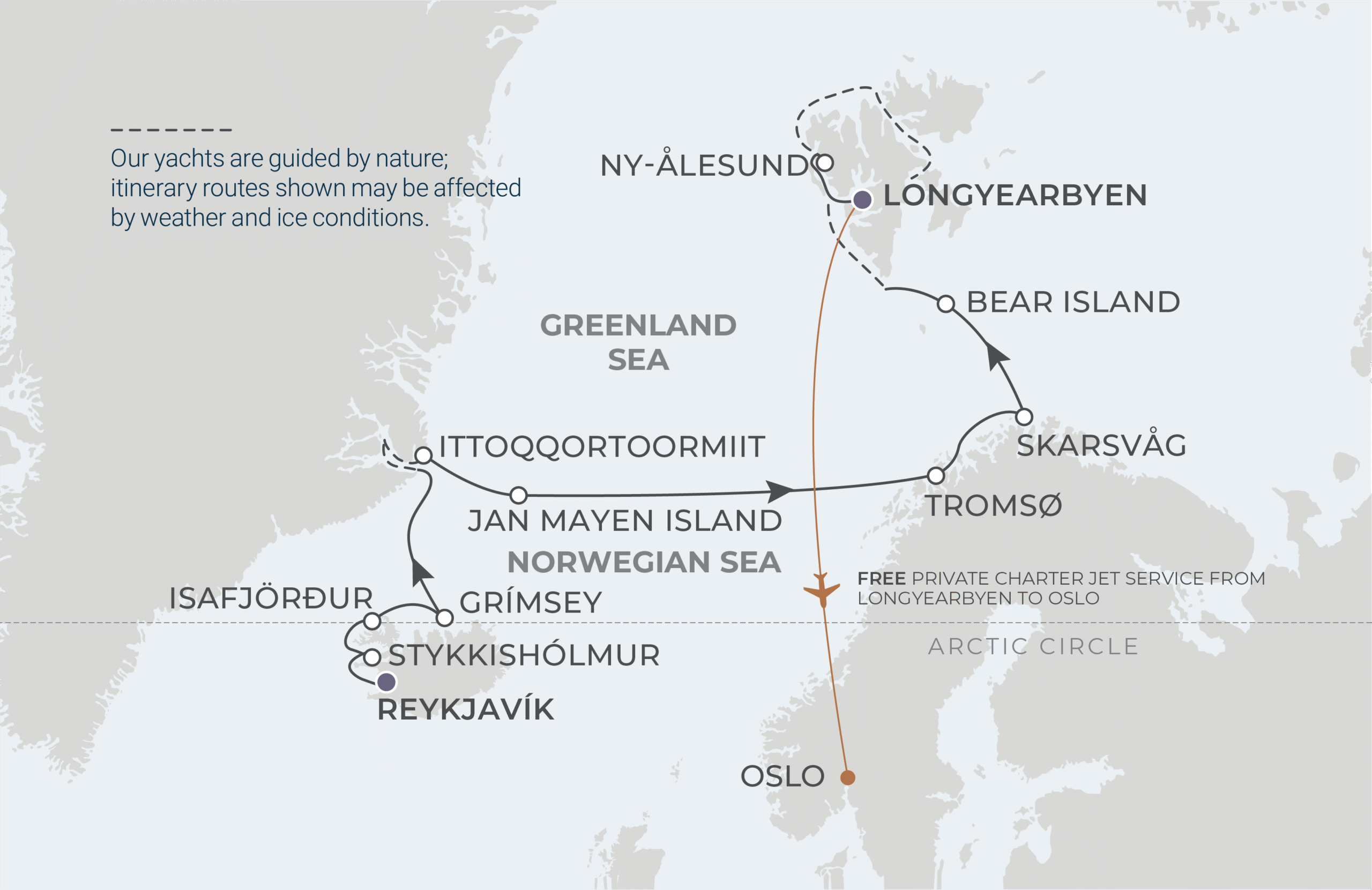 Reykjavík To Longyearbyen Itinerary Map