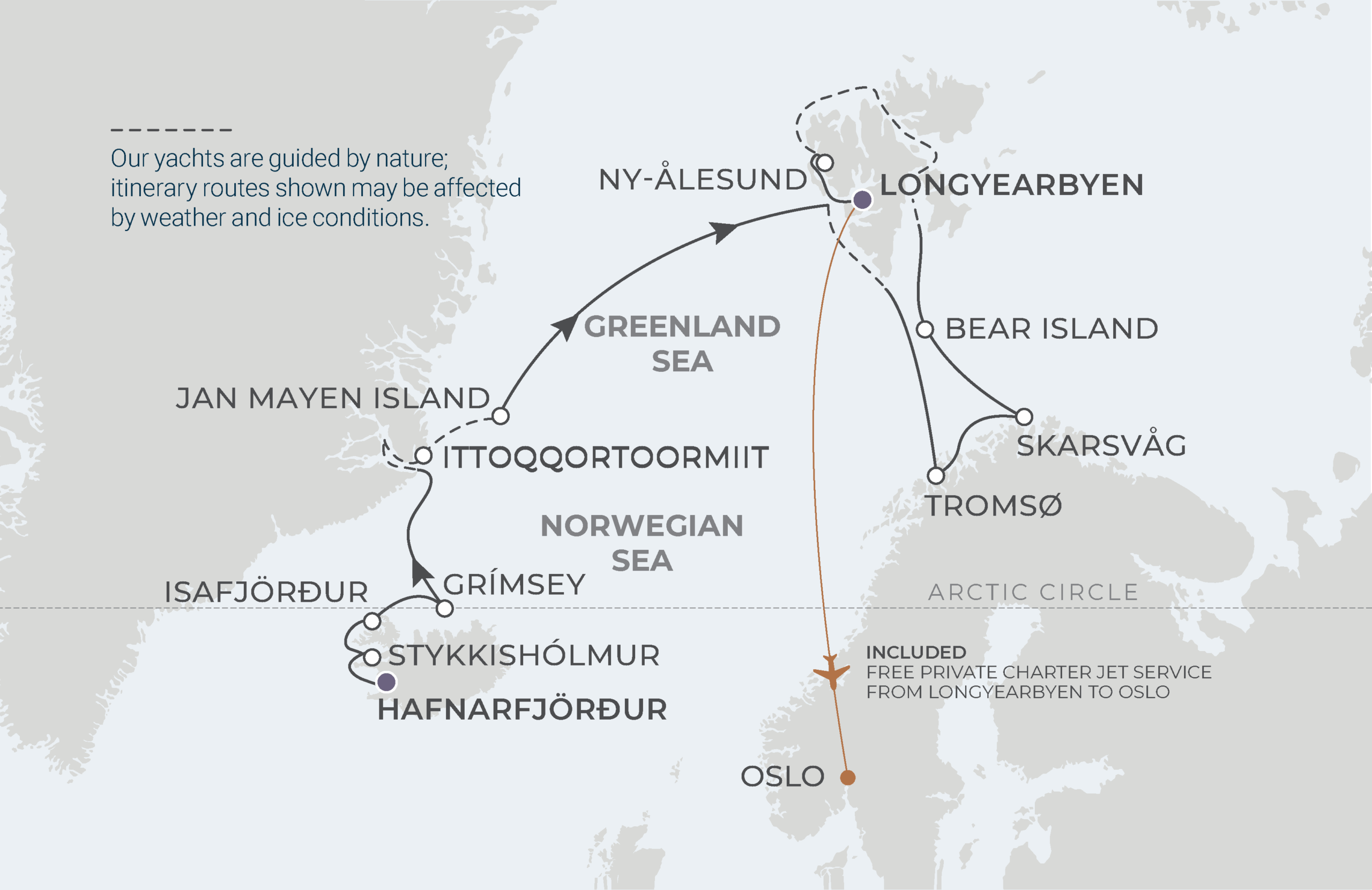 Reykjavík To Longyearbyen Itinerary Map