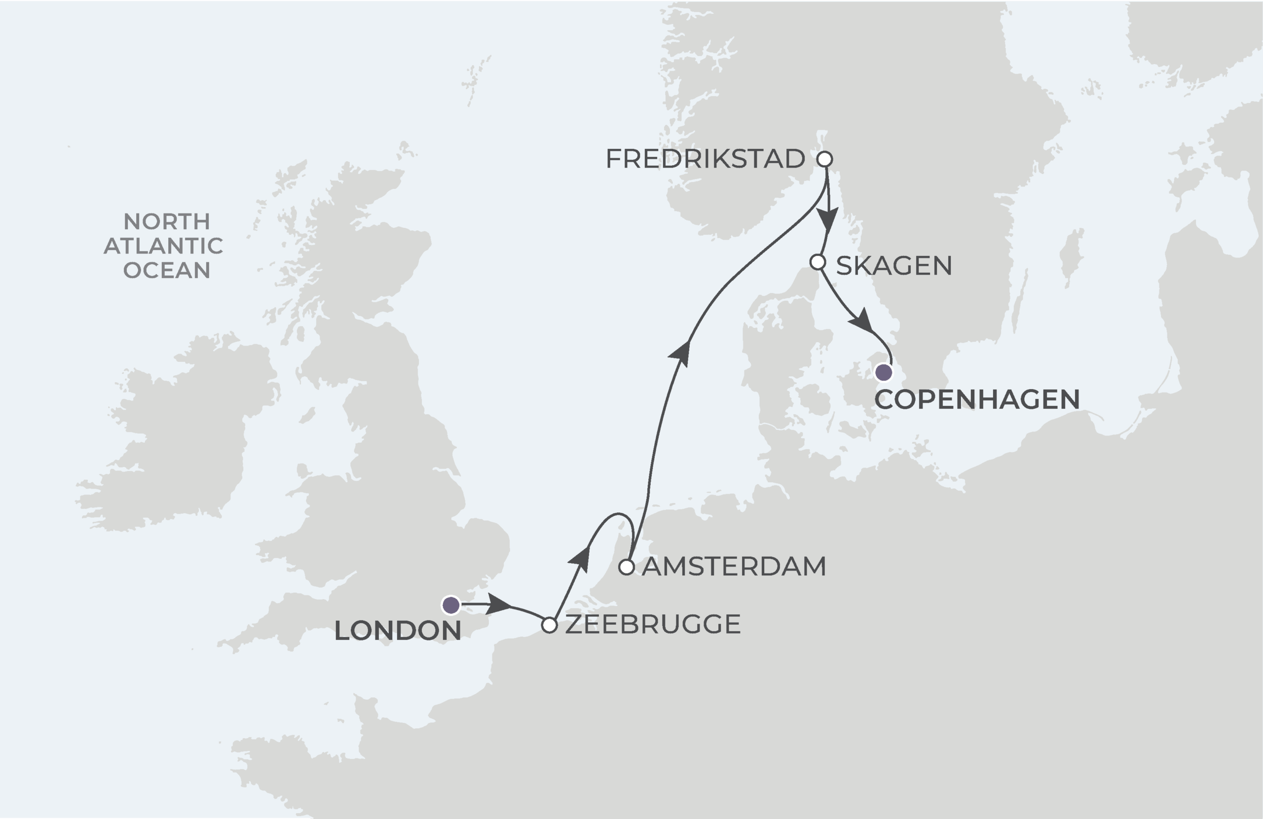 London To Copenhagen Itinerary Map