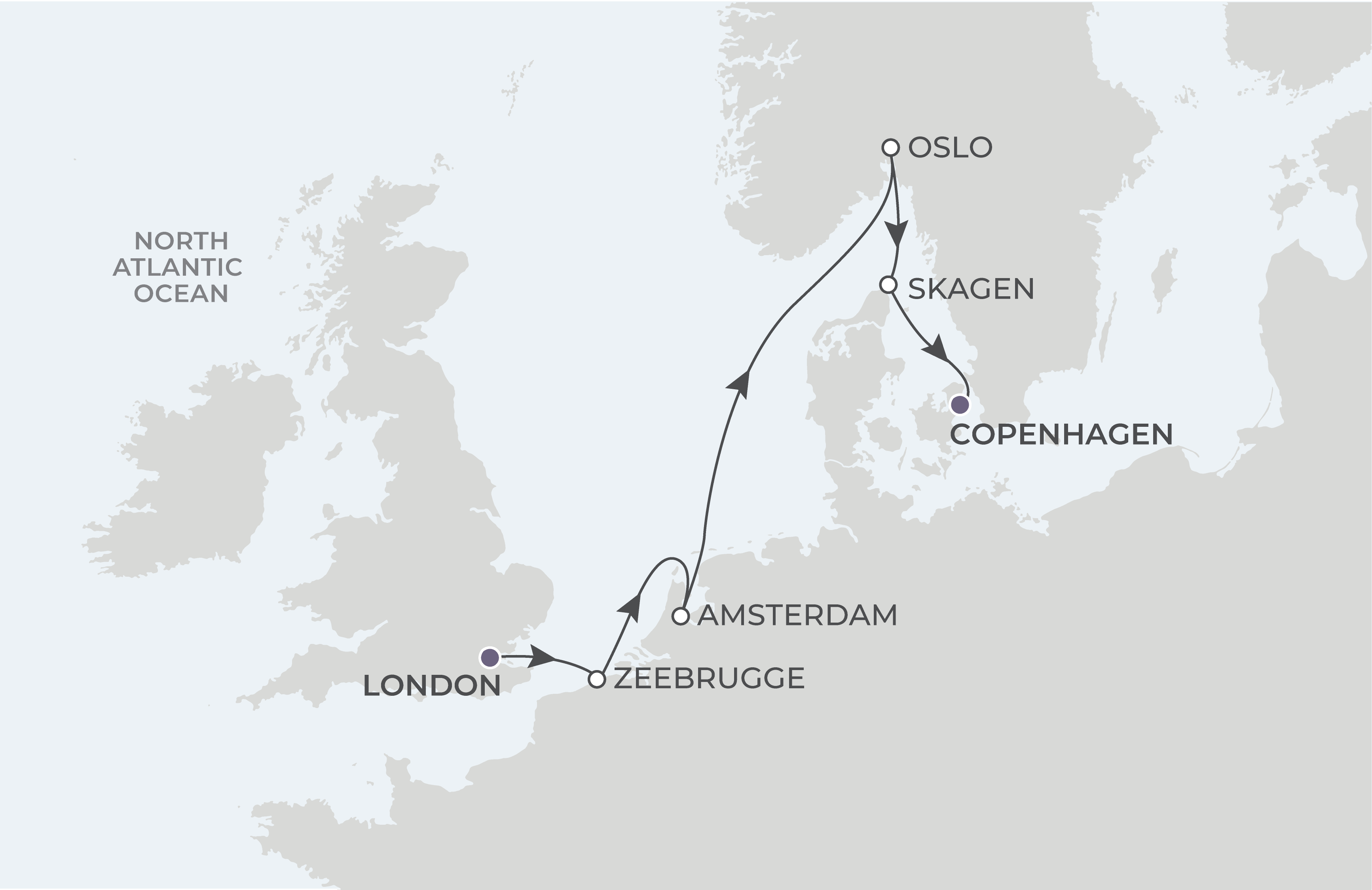 London To Copenhagen Itinerary Map