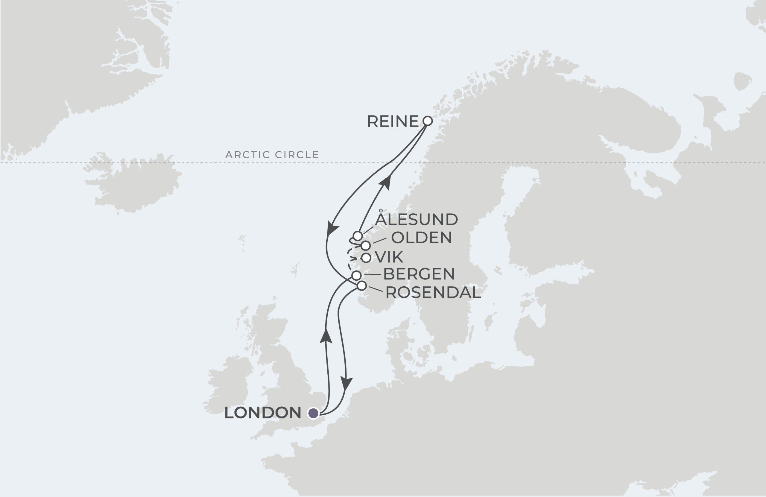 London Roundtrip Itinerary Map