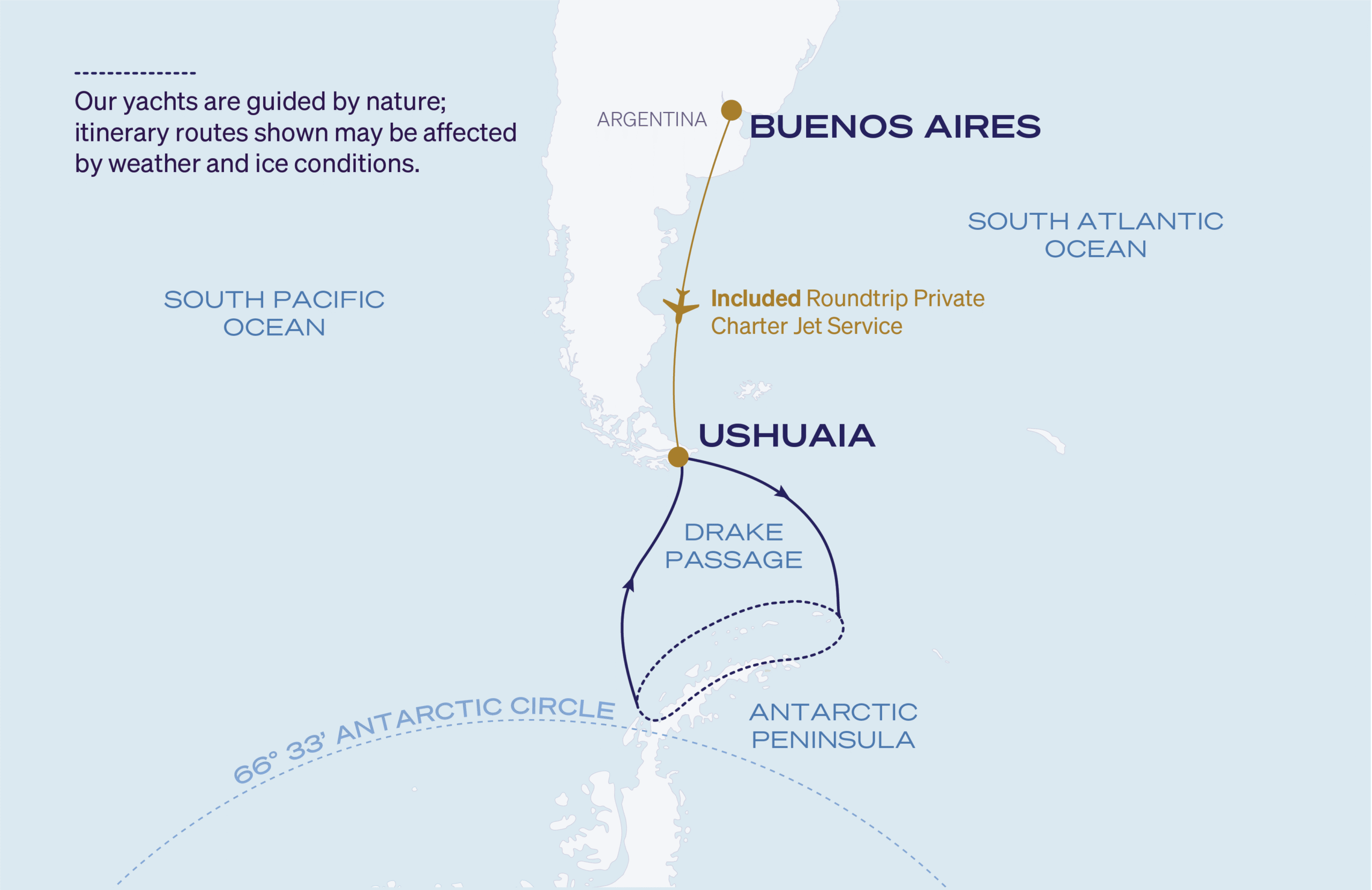 Map for Ushuaia Roundtrip