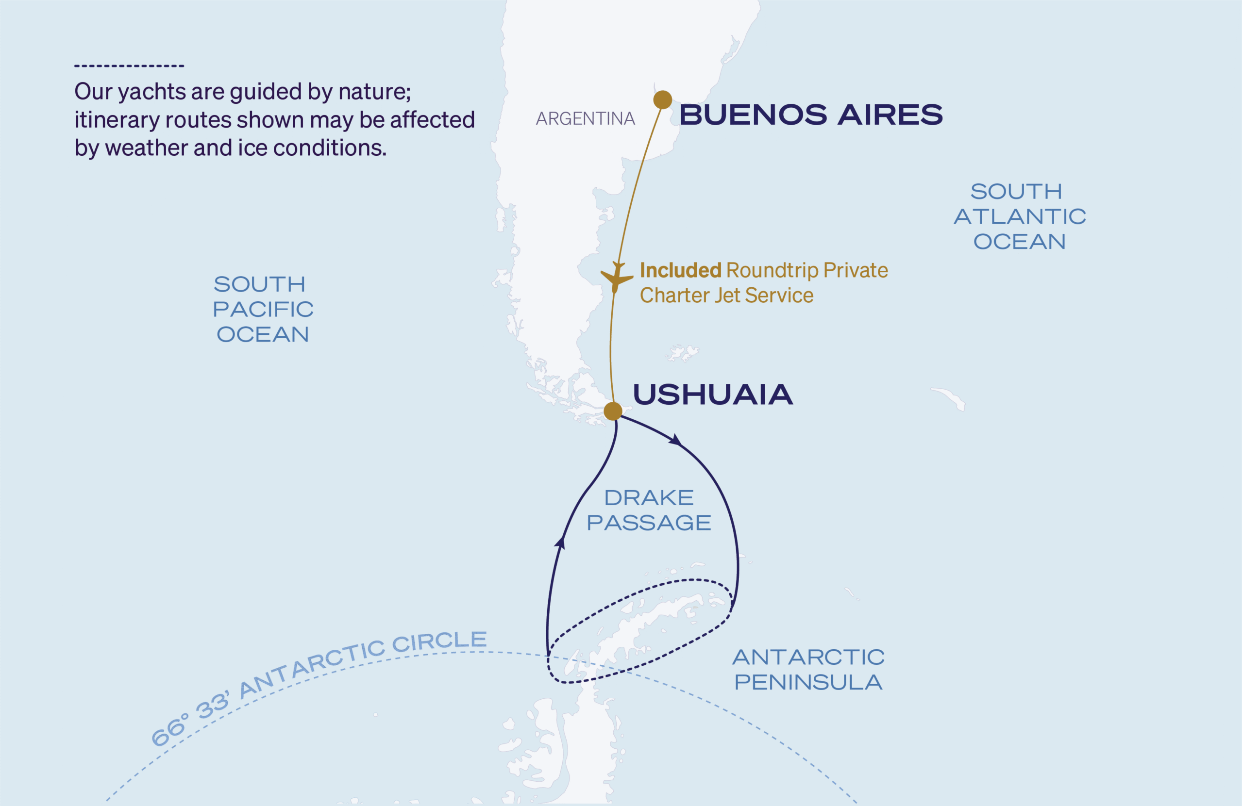 Map for Ushuaia Roundtrip