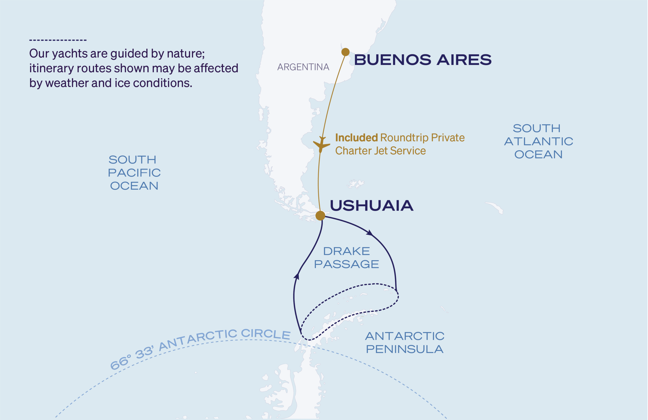 Map for Ushuaia Roundtrip
