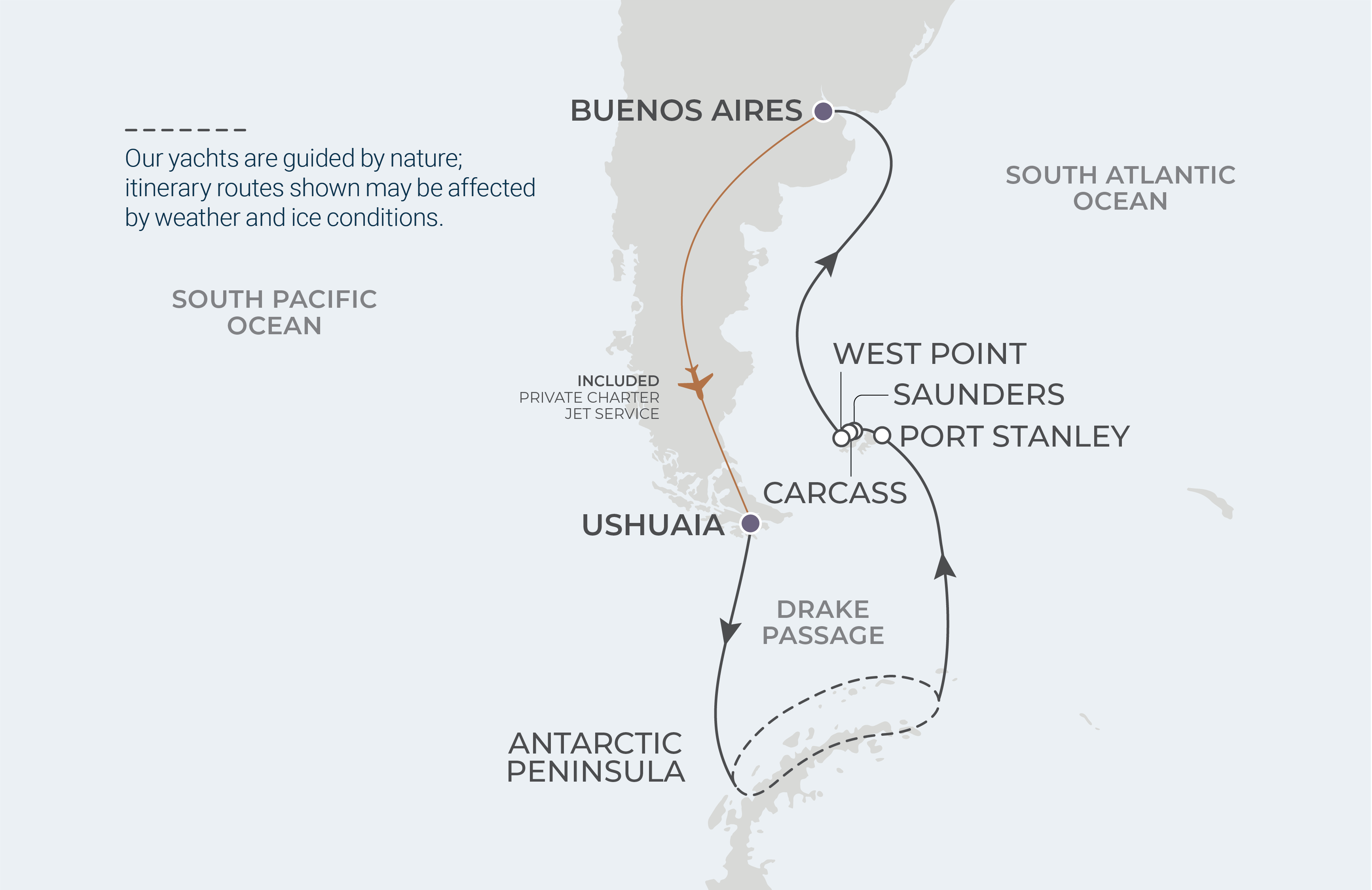Ushuaia To Buenos Aires Itinerary Map