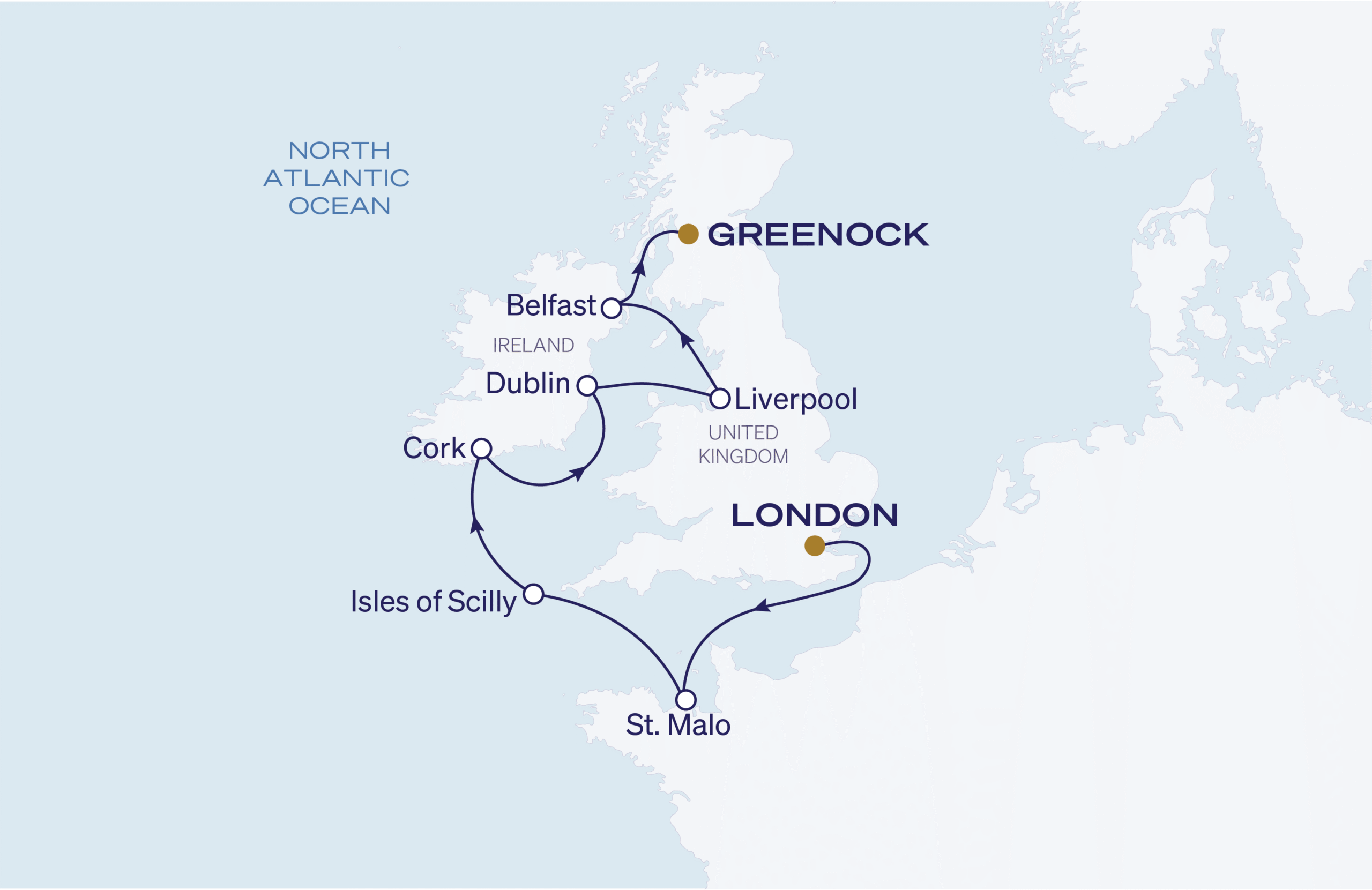 Map for London to Glasgow