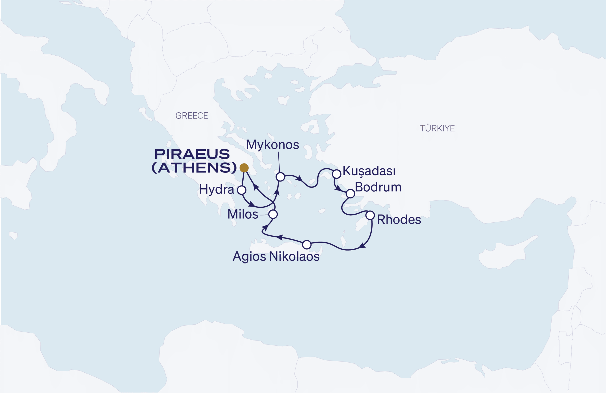 Map for Athens Roundtrip