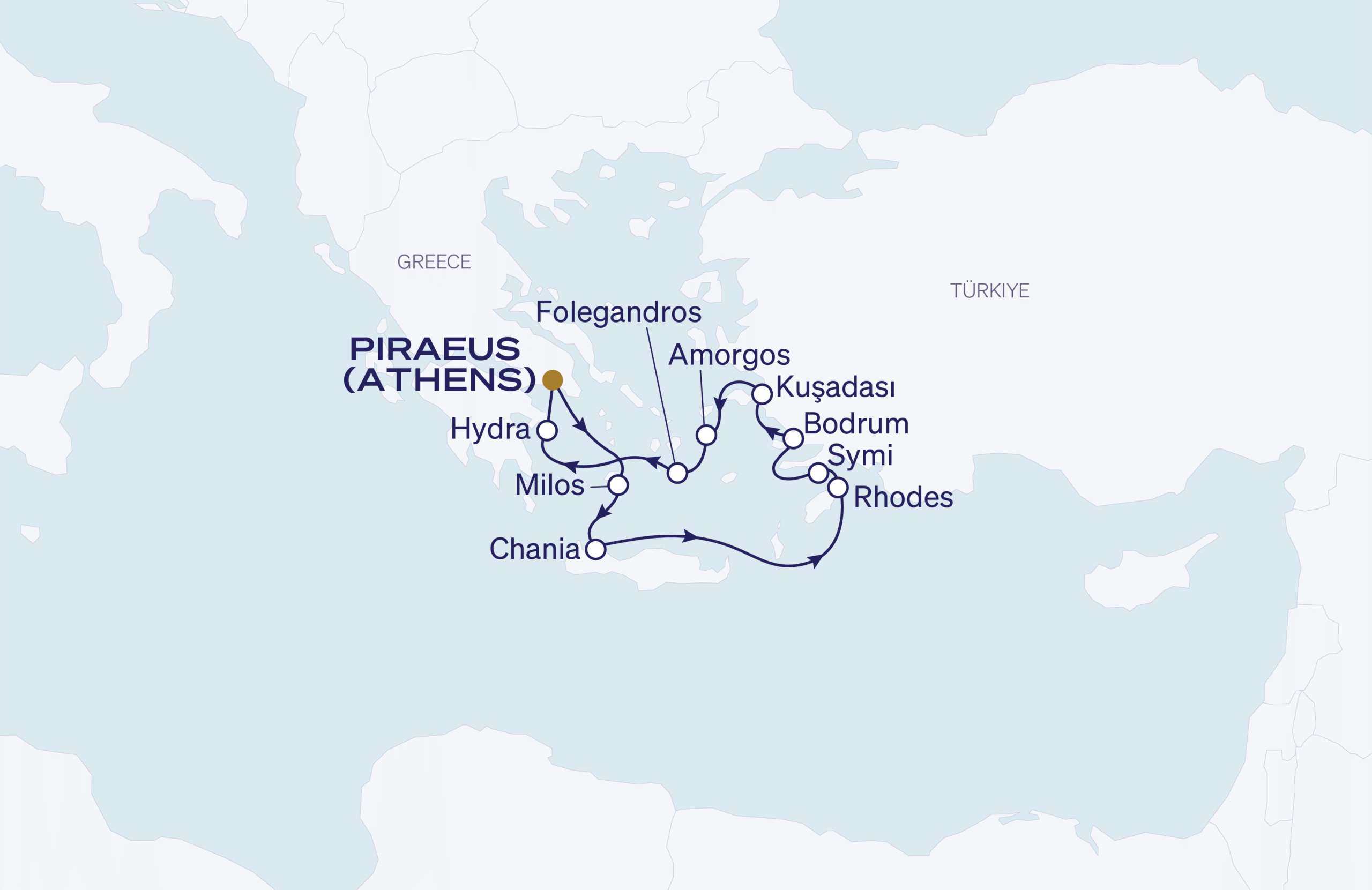 Map for Athens Roundtrip