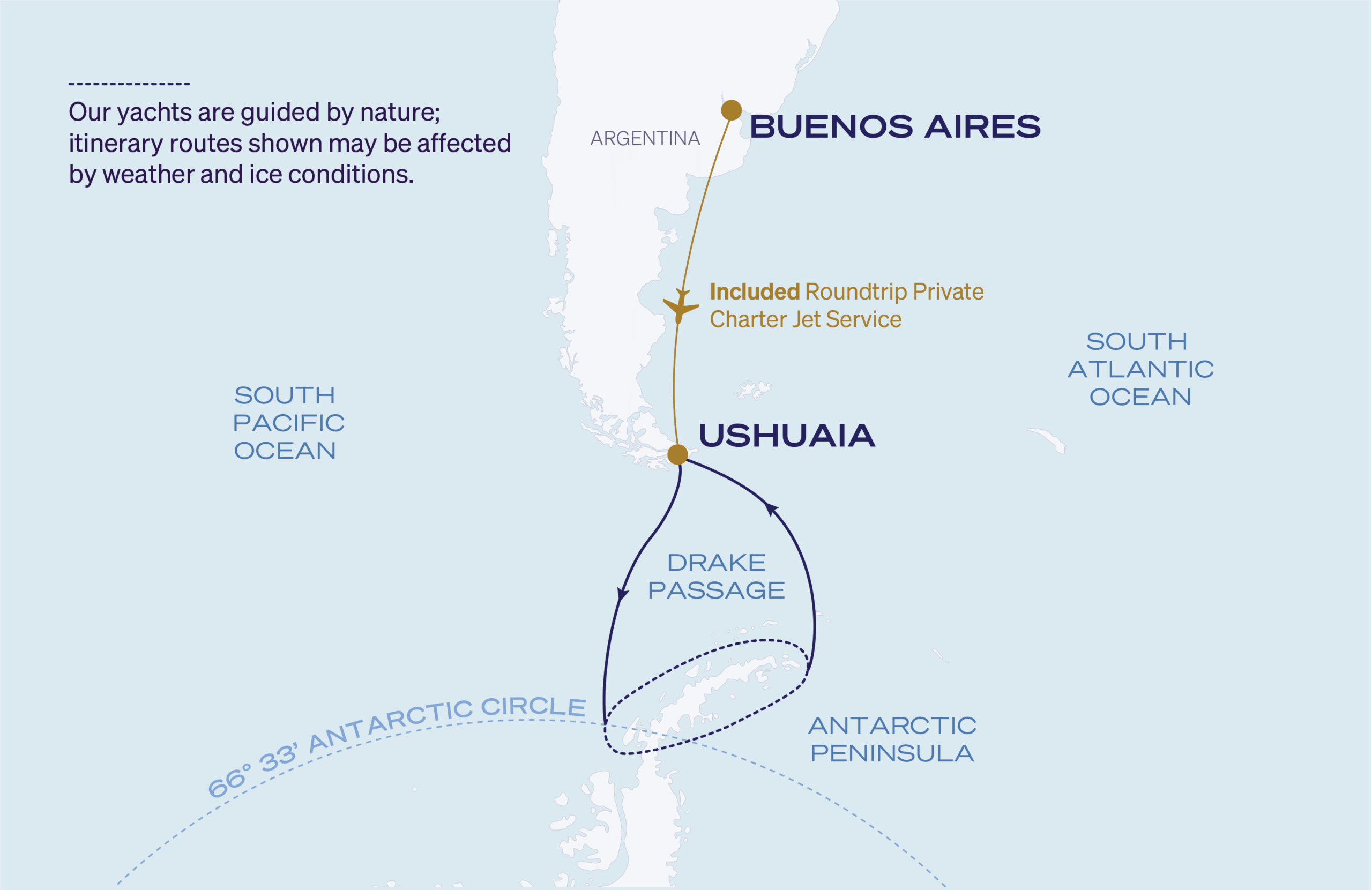 Map for Ushuaia Roundtrip