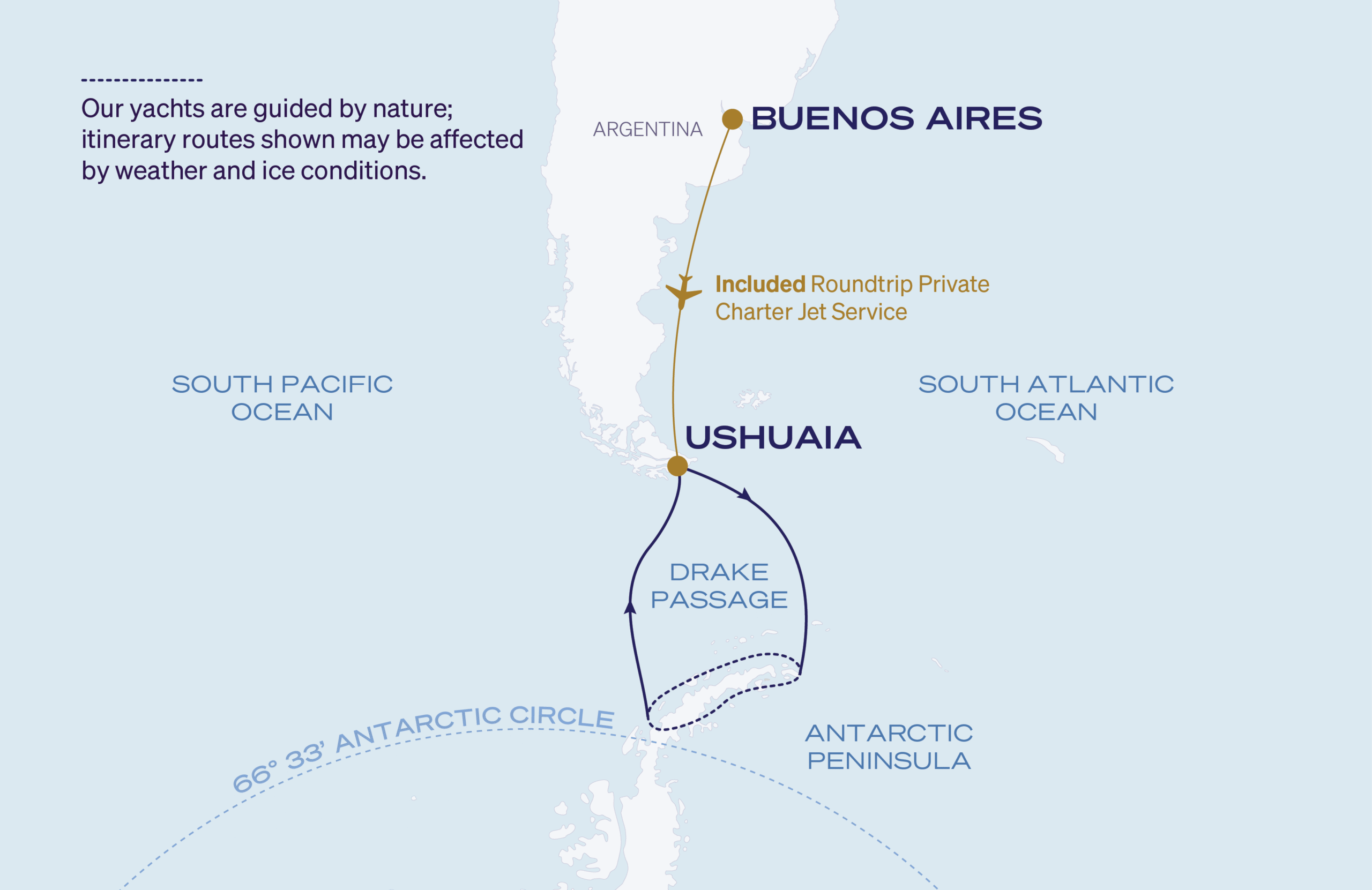 Map for Ushuaia Roundtrip