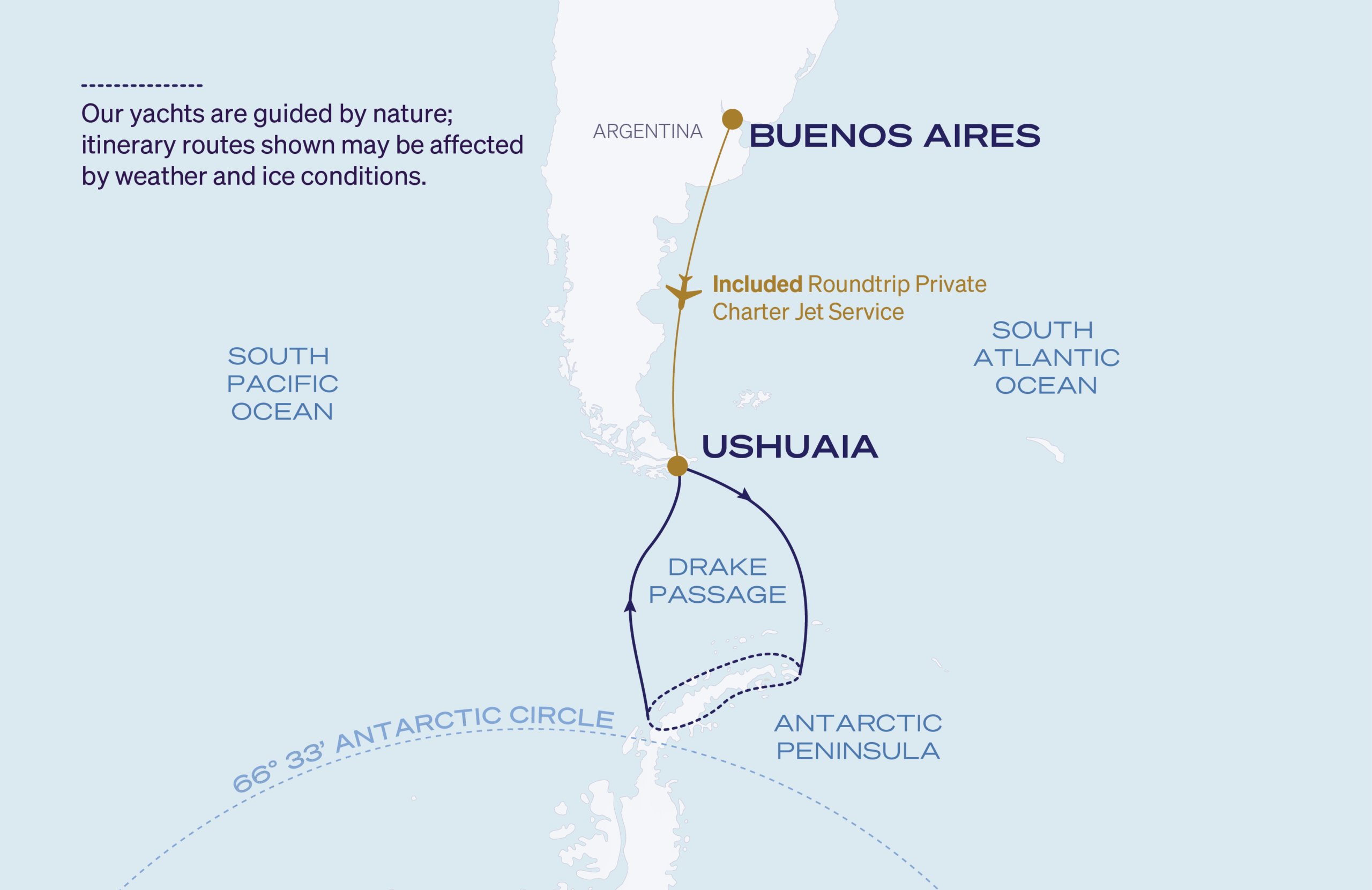 Map for Ushuaia Roundtrip