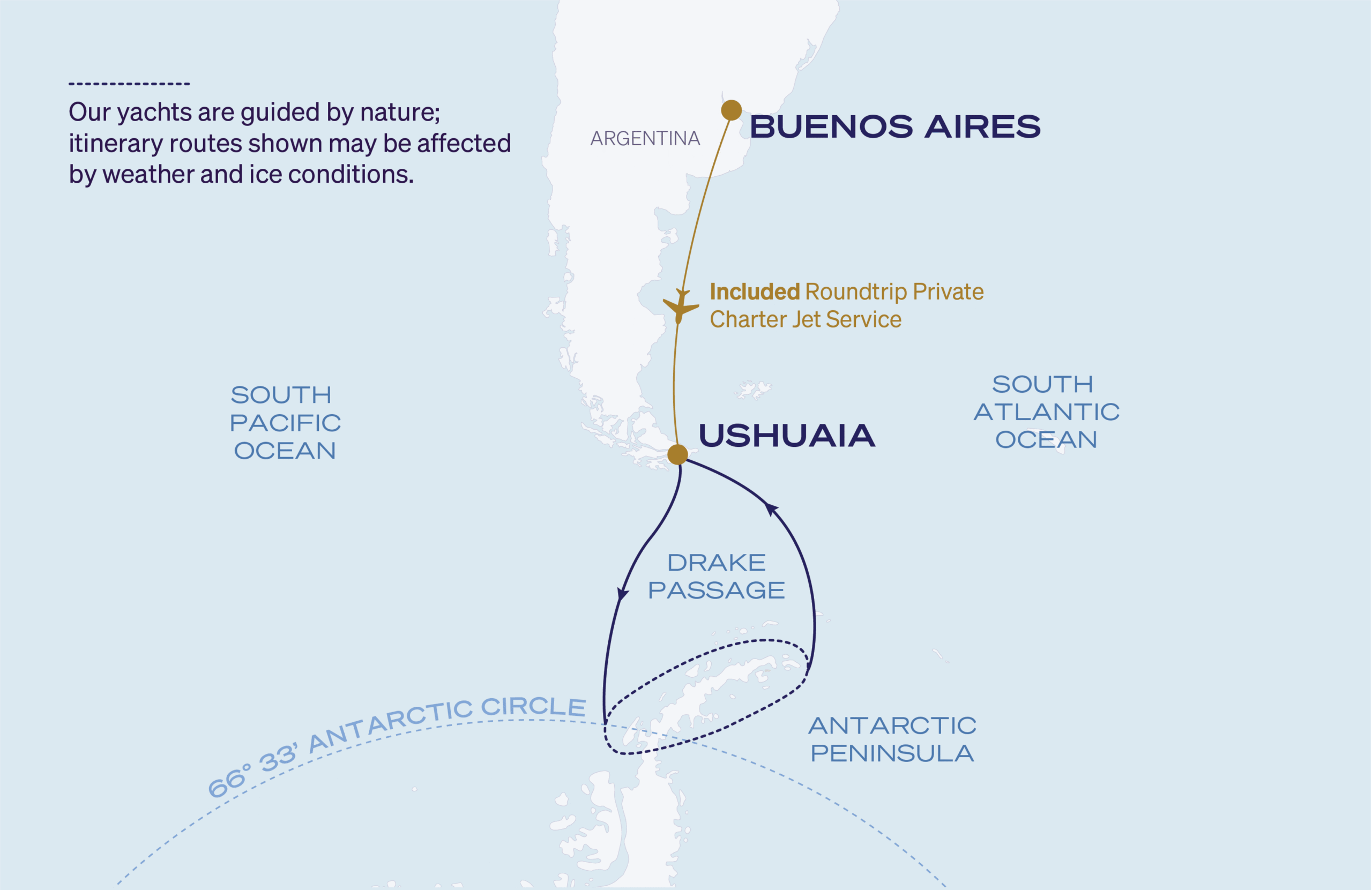 Map for Ushuaia Roundtrip