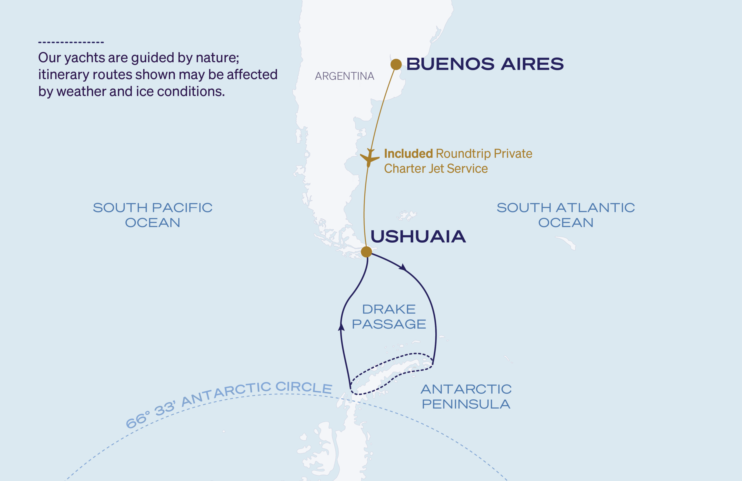 Map for Ushuaia Roundtrip