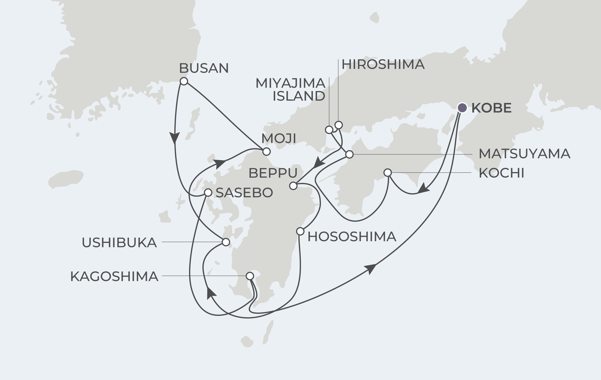 Map for Shinto Shores & Samurai Legacies: Japan  (Inaugural Voyage)