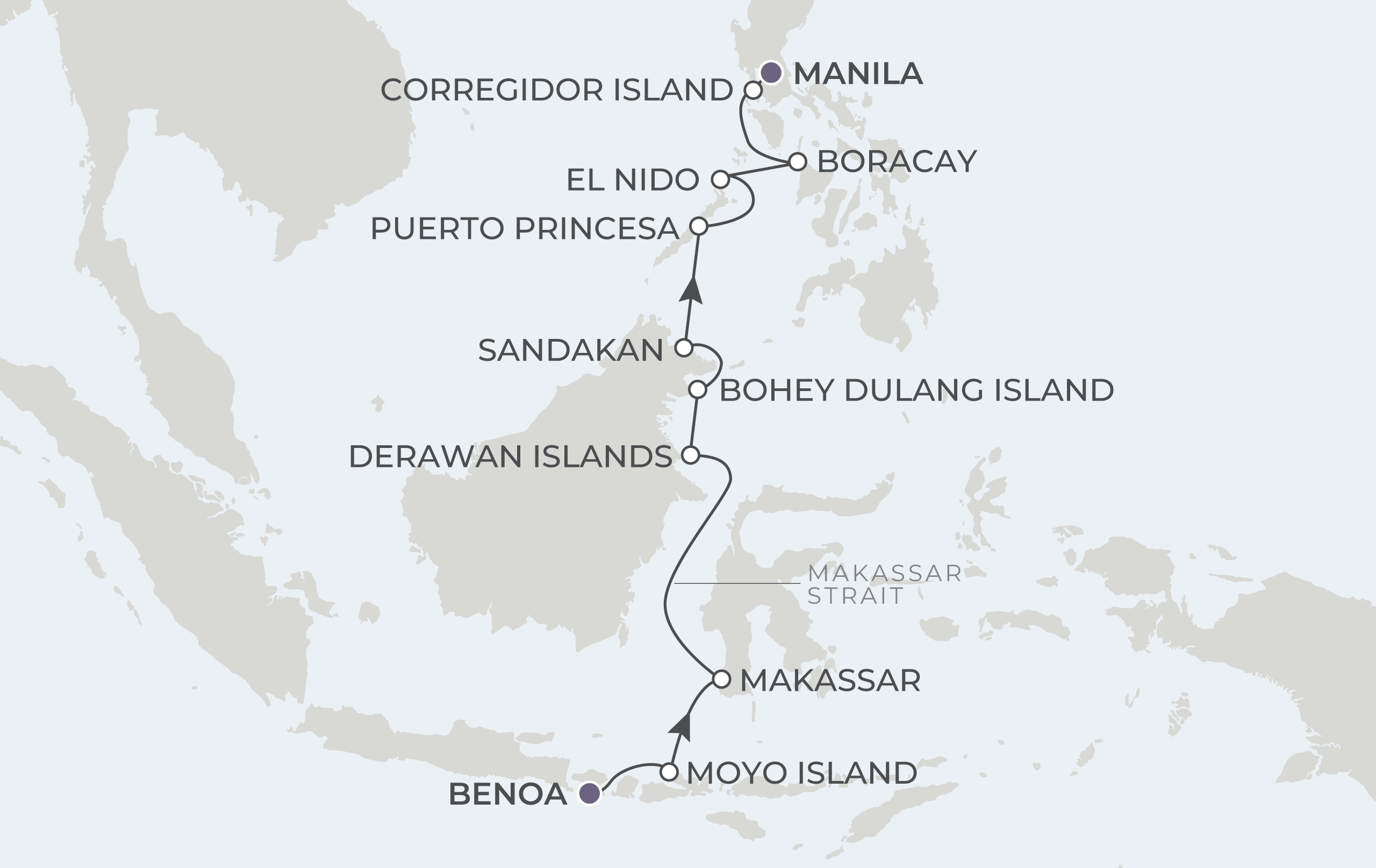 Map for Island Treasures: Indonesia & Philippines