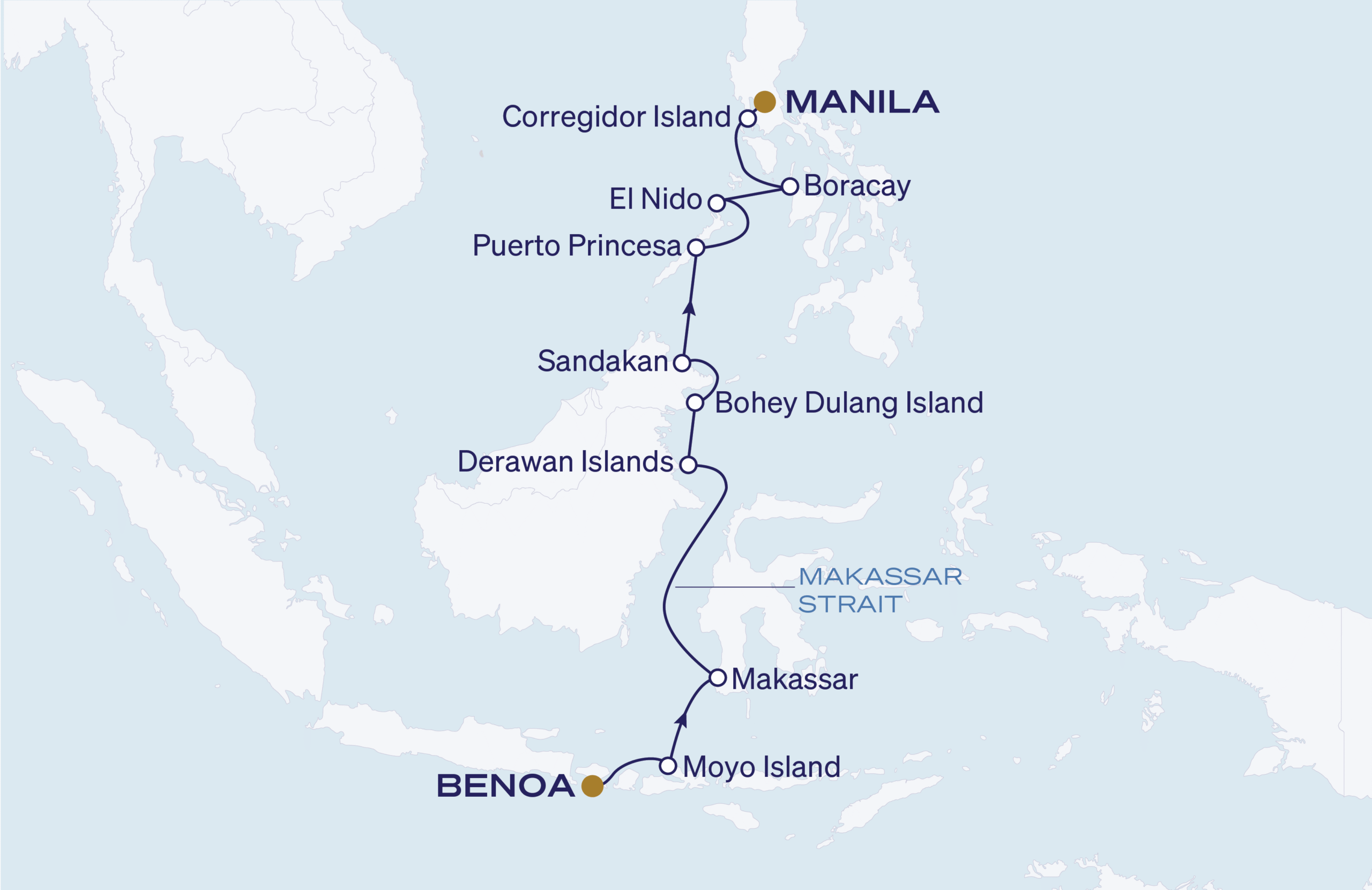 Map for Island Treasures: Indonesia & Philippines