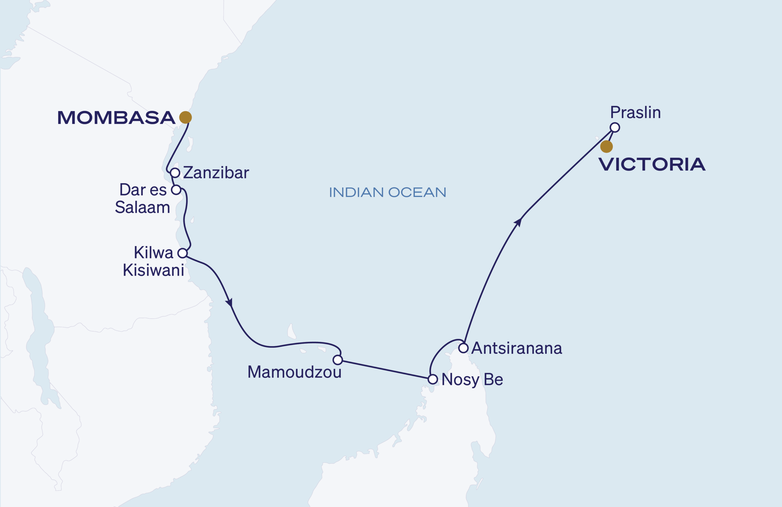 Map for Wild Isles & African Grandeur: Seychelles, Madagascar, Tanzania & Kenya