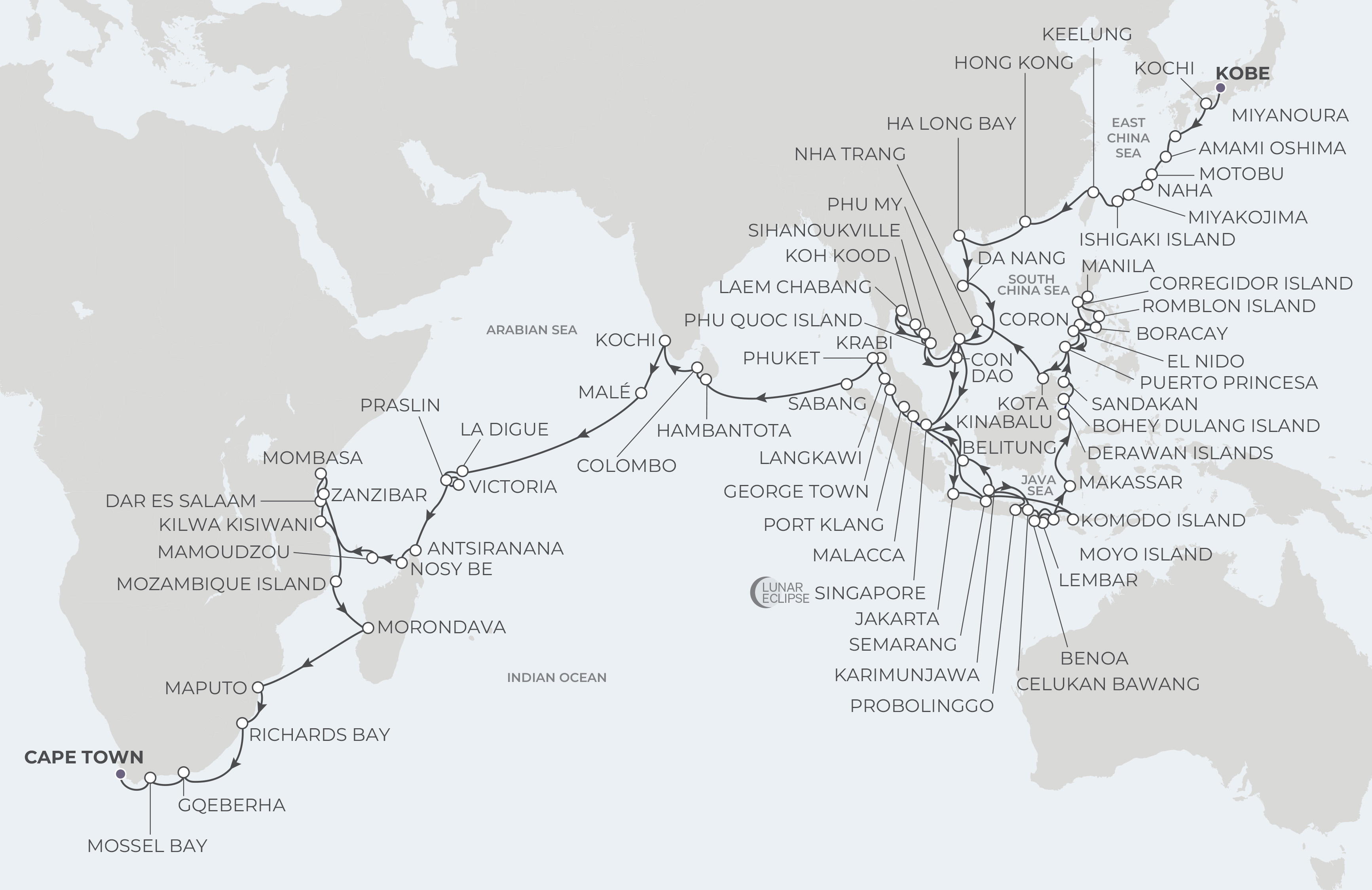 The Grand Odyssey Expedition Itinerary Map