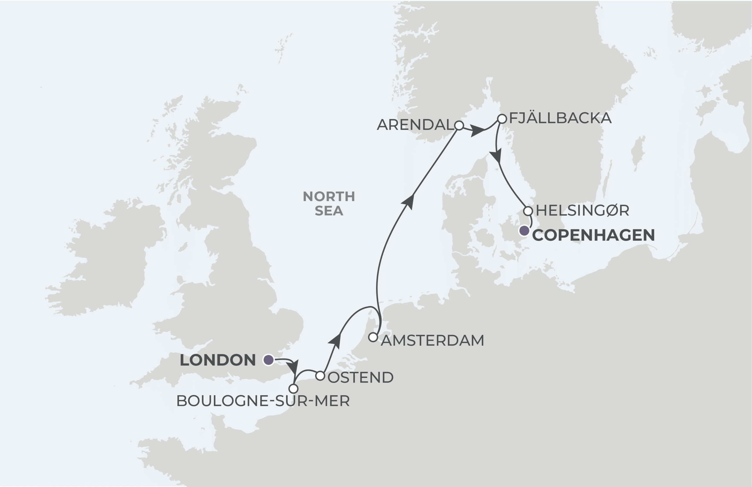 London To Copenhagen Itinerary Map