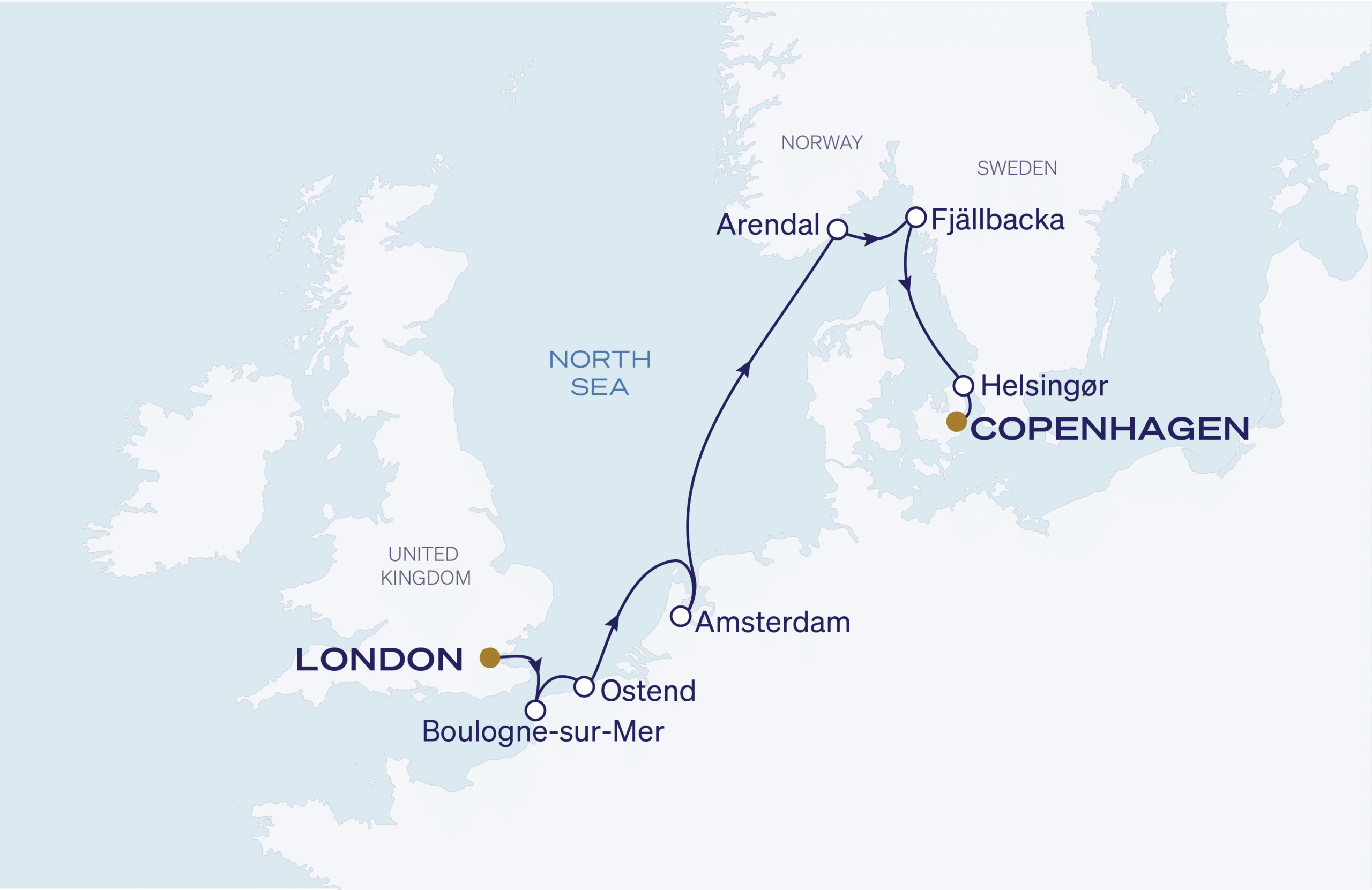 London To Copenhagen Itinerary Map