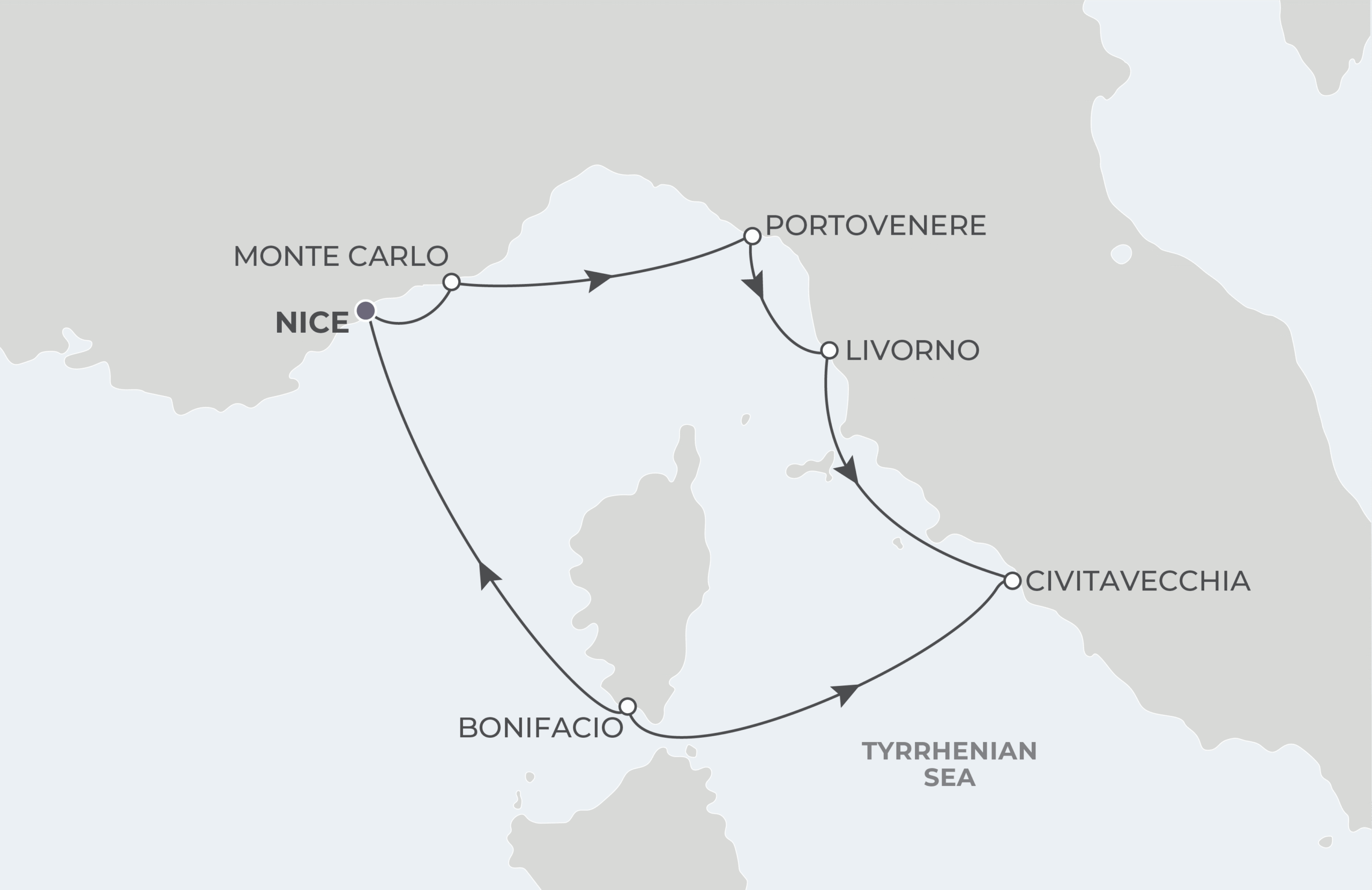 Nice Roundtrip Itinerary Map