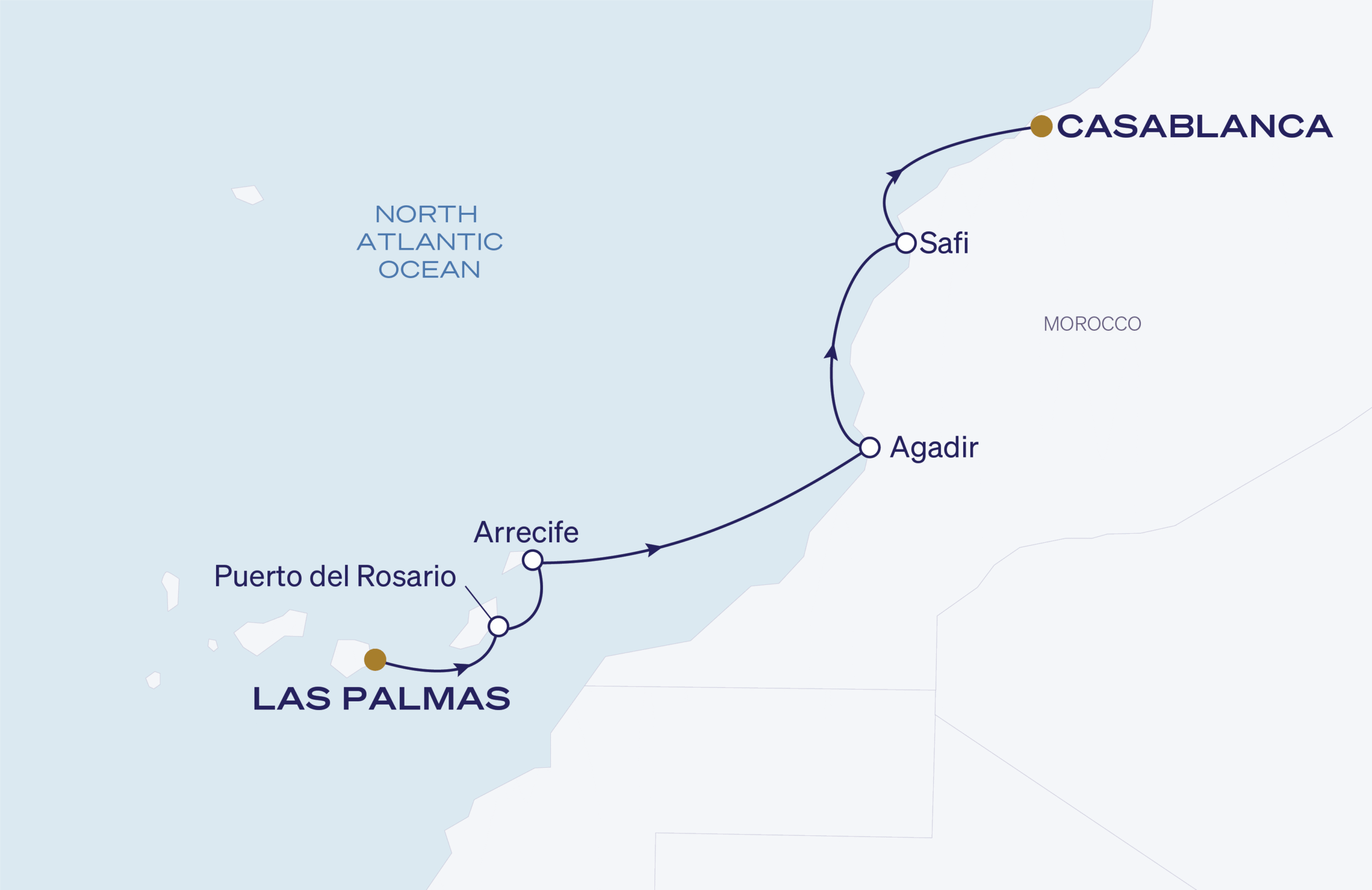 Map for Las Palmas To Casablanca