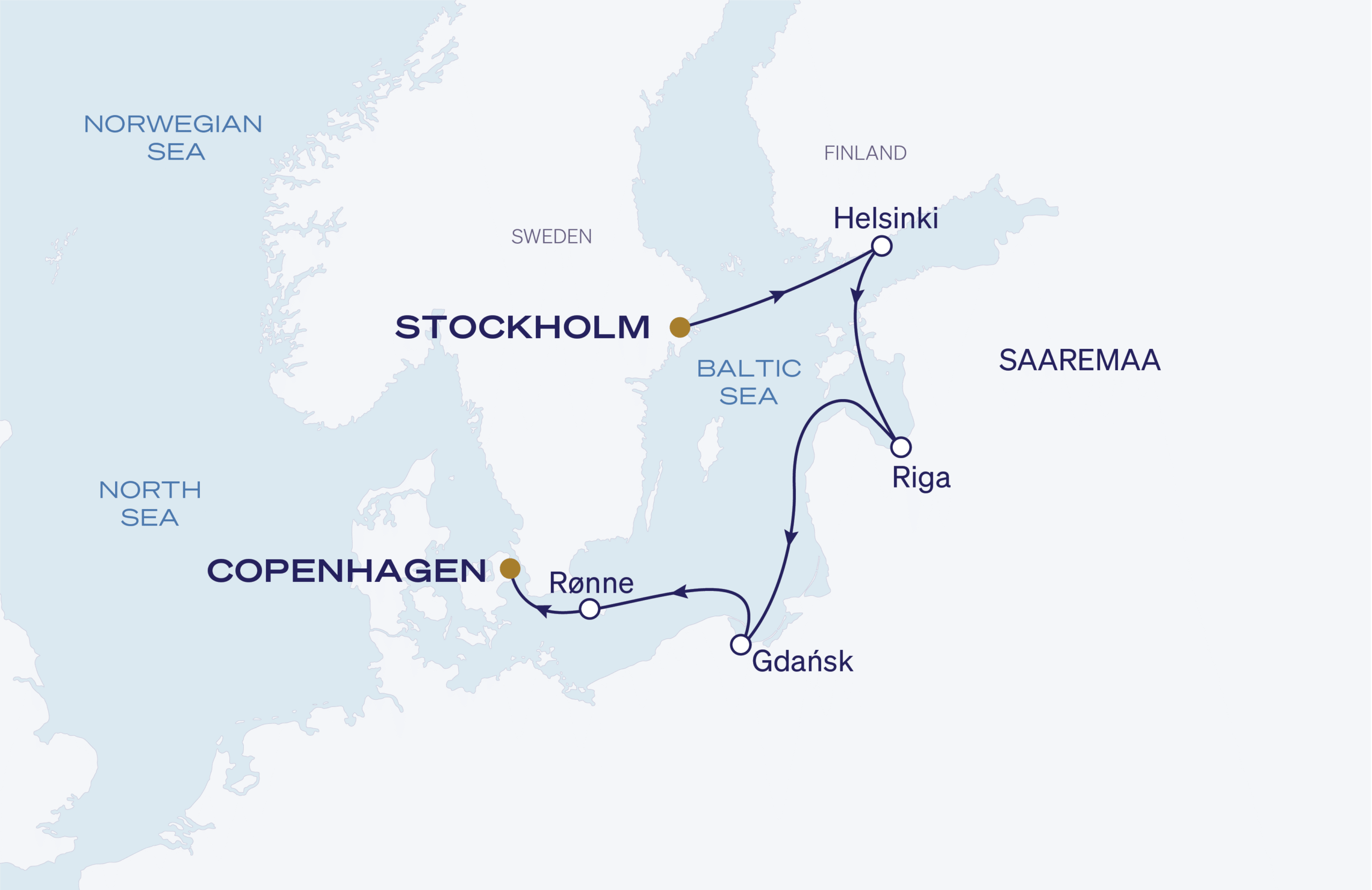 Map for Stockholm To Copenhagen