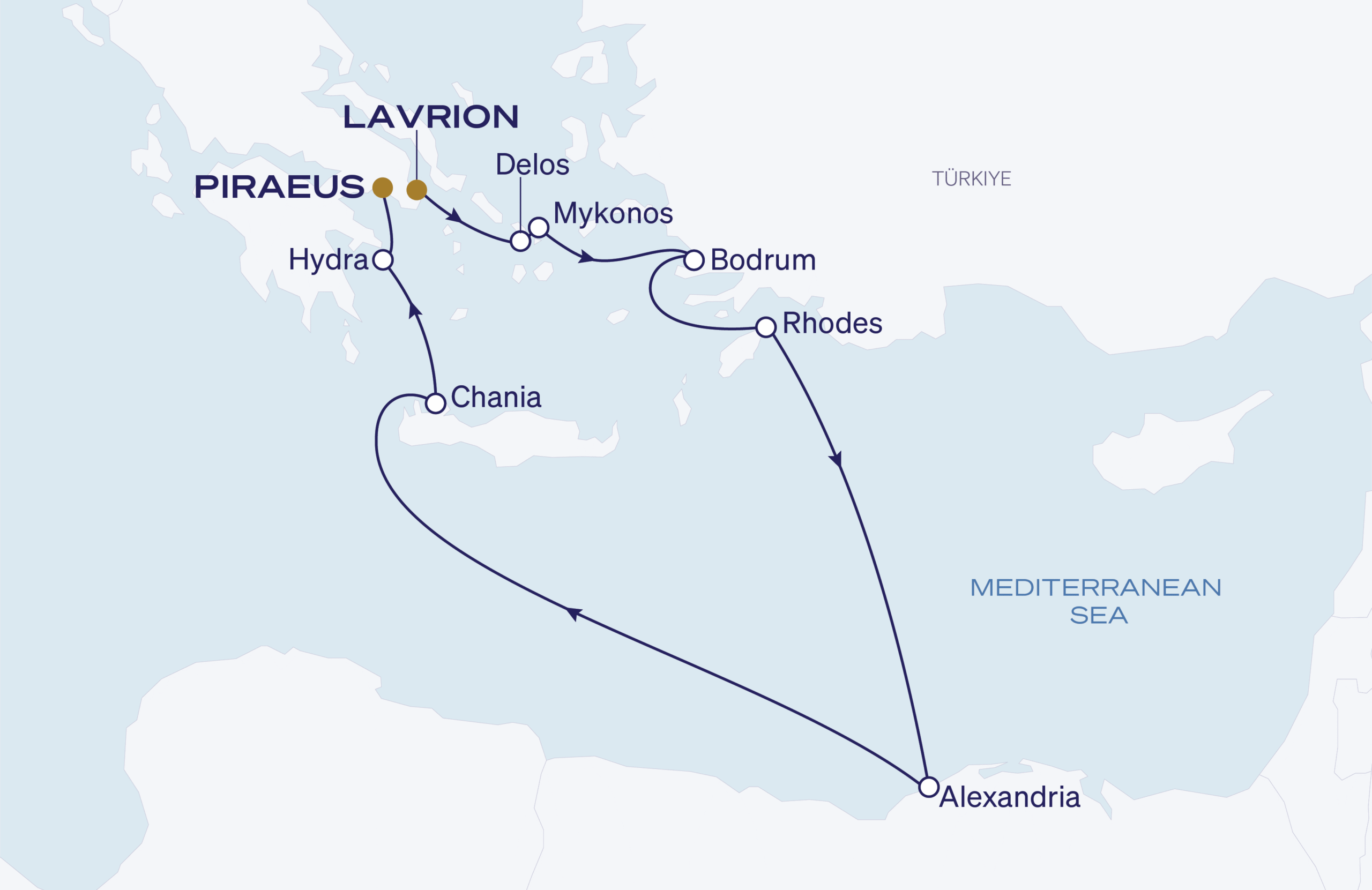 Map for Athens Roundtrip