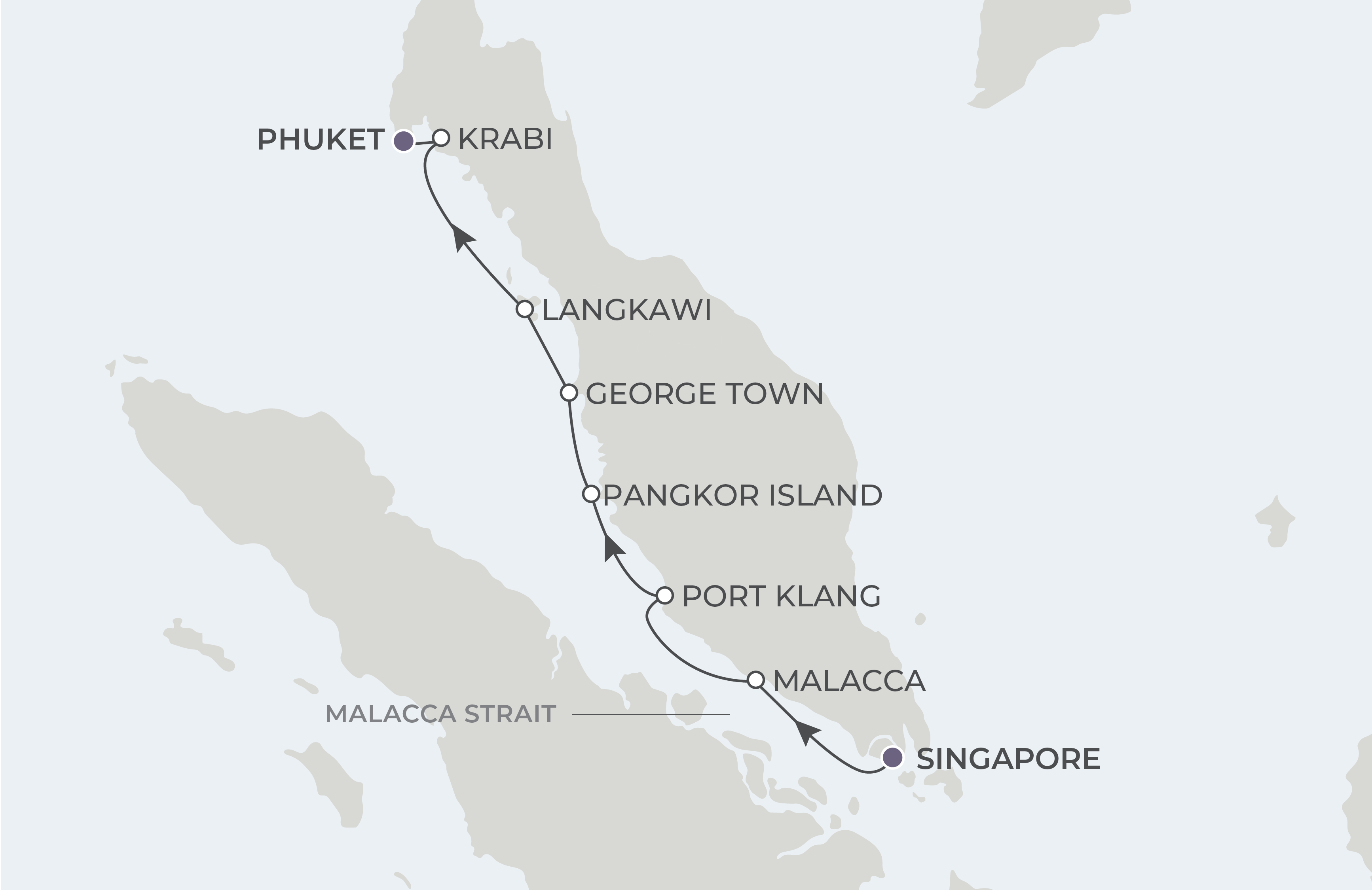 Map for Crossroads of Southeast Asia: Singapore, Malaysia & Thailand